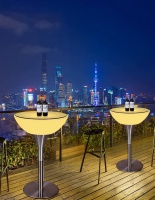 Стол светящийся круглый на металическом основании 60х60х110 Стол светящийся круглый на металическом основании 60х60х110